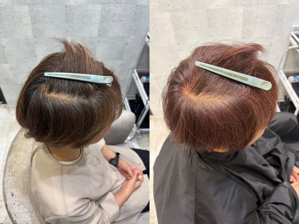 自然なピンクの白髪ぼかし（Yeeee.s ブログ掲載写真）