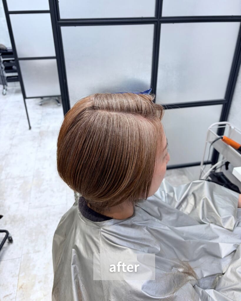 白髪率80%のベージュカラー(Yeeee.s ブログ掲載写真 3)